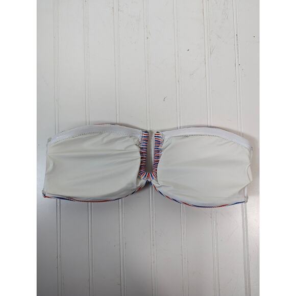 Onia Swim Bikini Leah Stripe Bottom Bandeau Stripe Top Red White Blue Medium - Picture 5 of 9